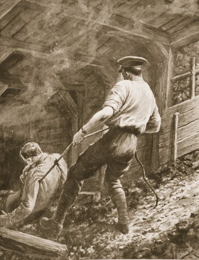 Lance-Corporal Clapson Dragging an Officer, Who Had Been Gassed, Out of a Mine by Alfred Pearse